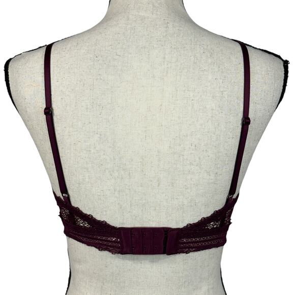 Victoria’s Secret Small Bralette Floral Lace Adjustable Straps Stretch Purple - Picture 4 of 9